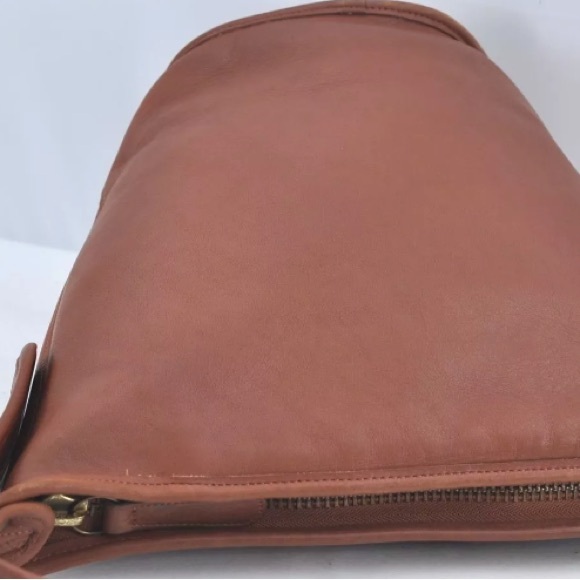 [COACH] Shoulder Crossbody Zip-Close Bucket Handbag Purse, Brown Soft Leather - Picture 10 of 15